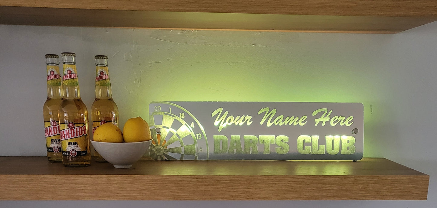 Personalised Light Up Darts Sign