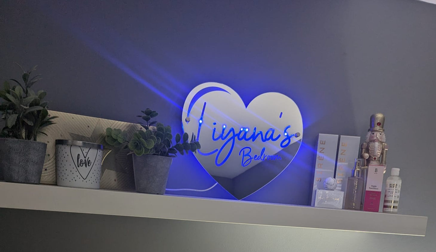 Personalised Name heart Mirror