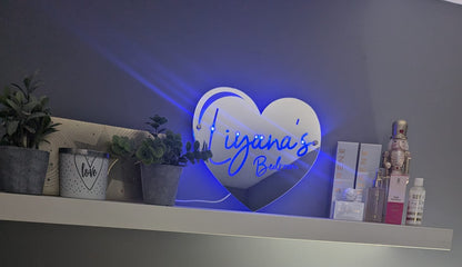 Personalised Name heart Mirror
