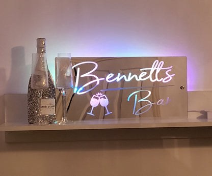 Personalised Bar Mirror Sign
